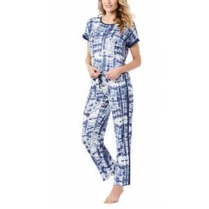 LUCKY BRAND 2- Piece Pajama Set, S/S Tee Drawstring Pants, Sz L